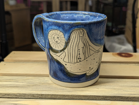 Mug - mermaid and whale
